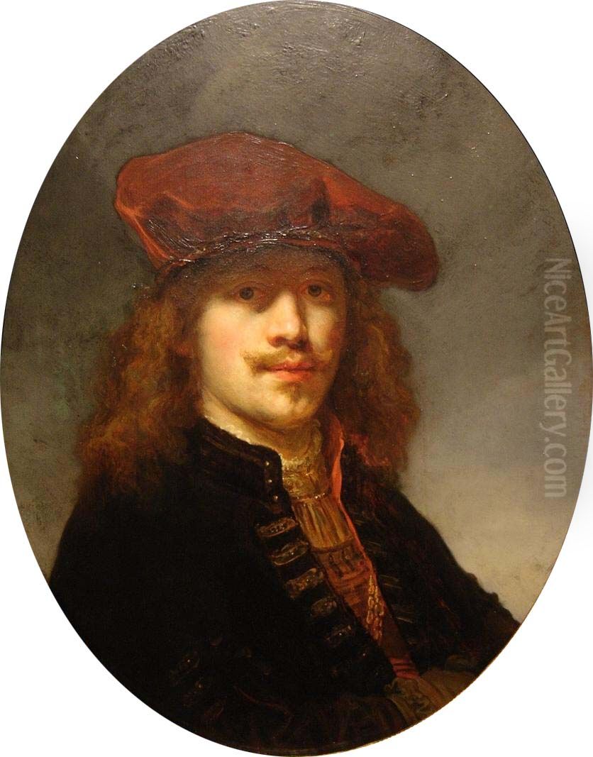 Self Portrait with Beret Oil Painting by Govert Flinck