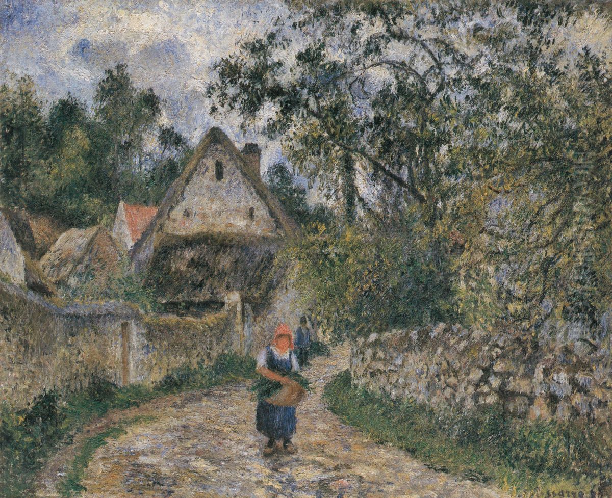 Cottages at Le Valhermeil, Auvers-sur-Oise Oil Painting by Camille Pissarro
