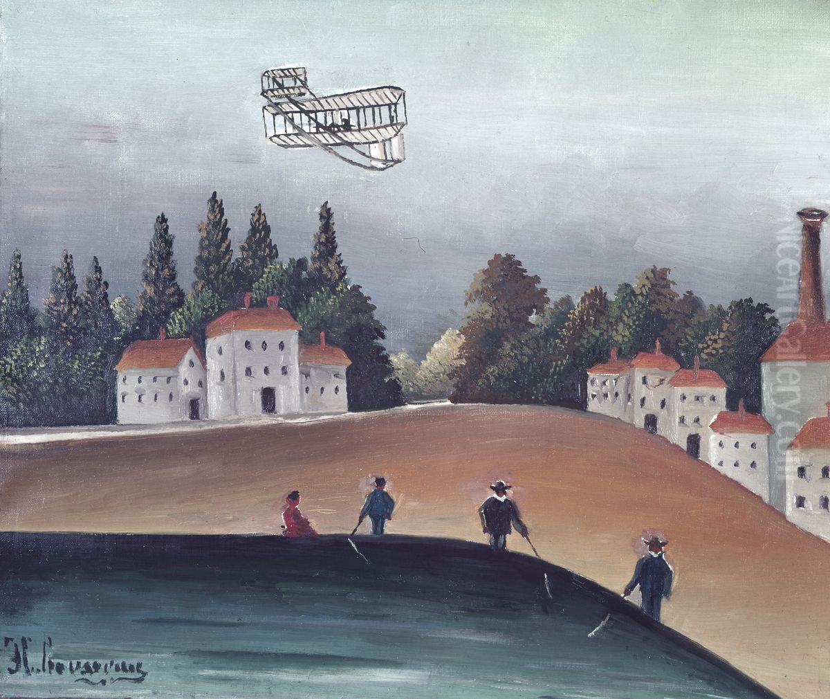 Anglers Oil Painting by Henri Julien Rousseau
