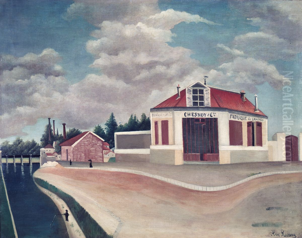 The Chair Factory in Alfortville Oil Painting by Henri Julien Rousseau