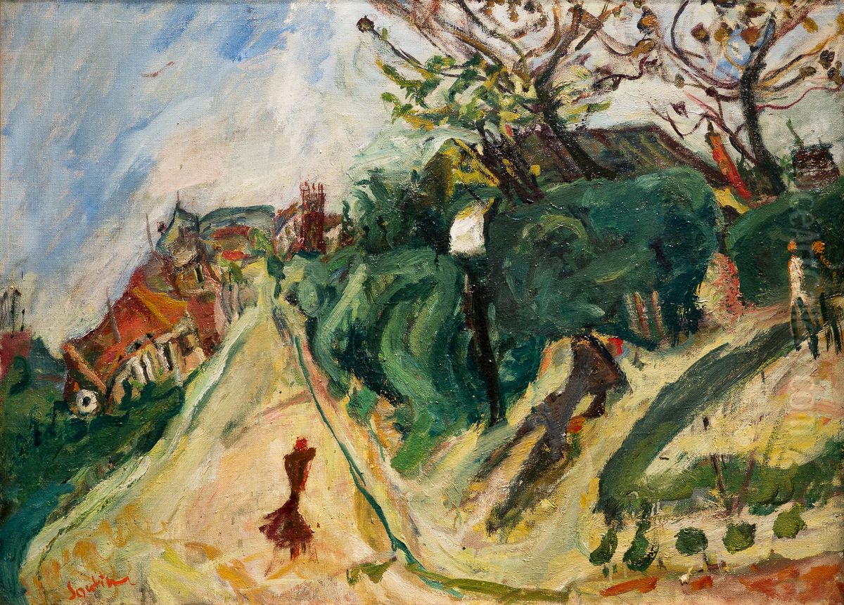 Landscape with character Oil Painting by Chaim Soutine