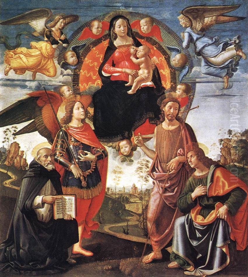 Madonna in Glory with Saints Oil Painting by Ghirlandaio Domenico
