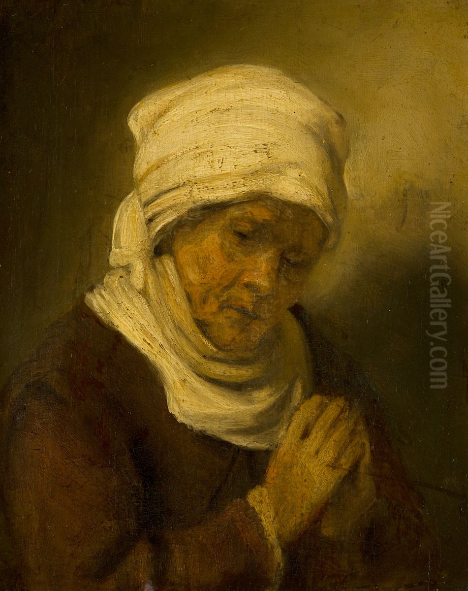 Praying Woman Oil Painting by Rembrandt