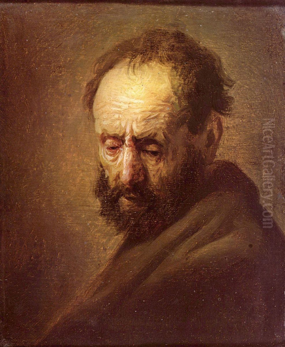 Head of a bearded Man Oil Painting by Rembrandt