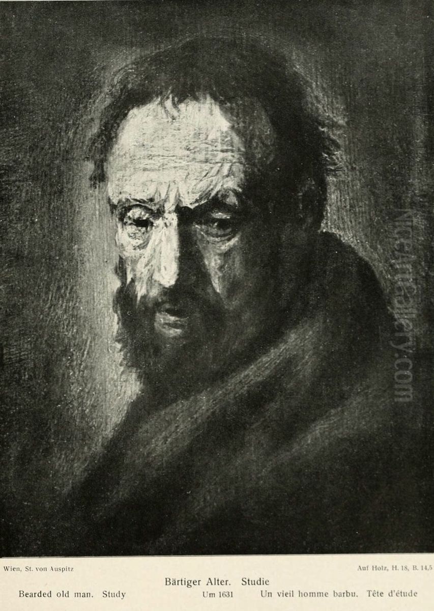 Old Man (similar to Ashmolean version) Oil Painting by Rembrandt