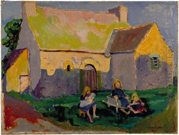 Breton church Oil Painting by Emily M. Carr