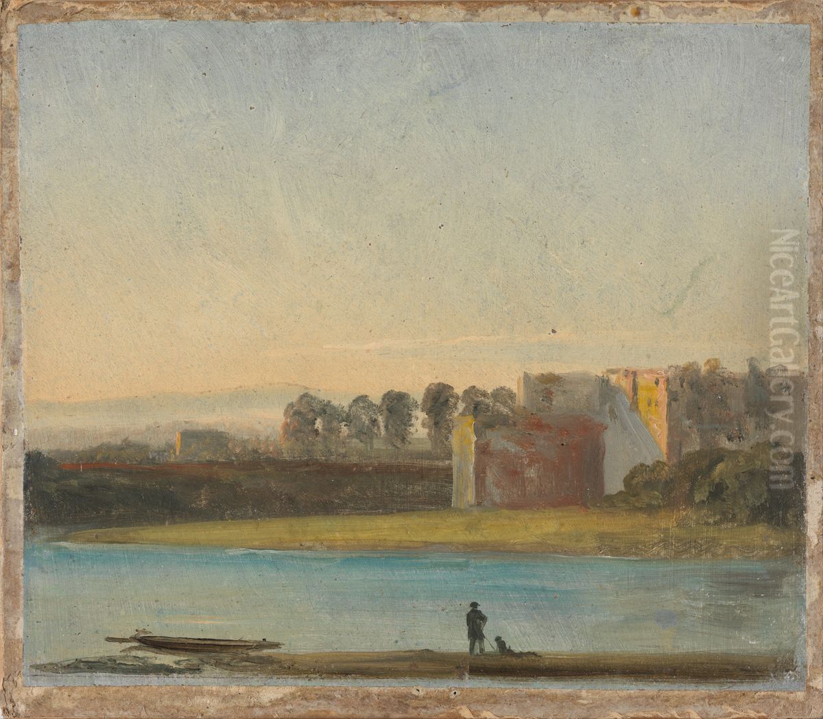 View over the Elbe Oil Painting by Johan Wilhelm Ludwig Dahl