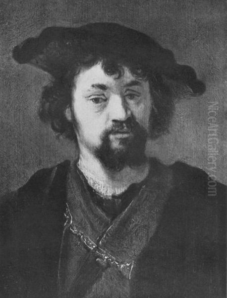 Man with a Black beret Oil Painting by Rembrandt