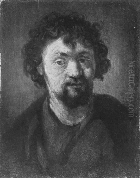 Portrait of a Man (see Philadelphia version) Oil Painting by Rembrandt