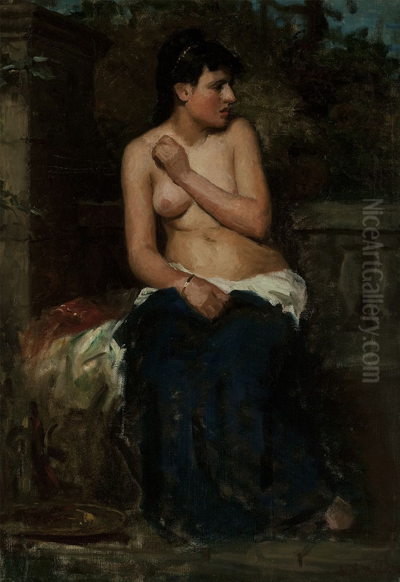 Susanna. Studie Oil Painting by Laurits Tuxen