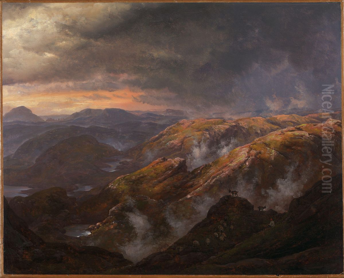 View from Lyshornet Oil Painting by Johan Wilhelm Ludwig Dahl