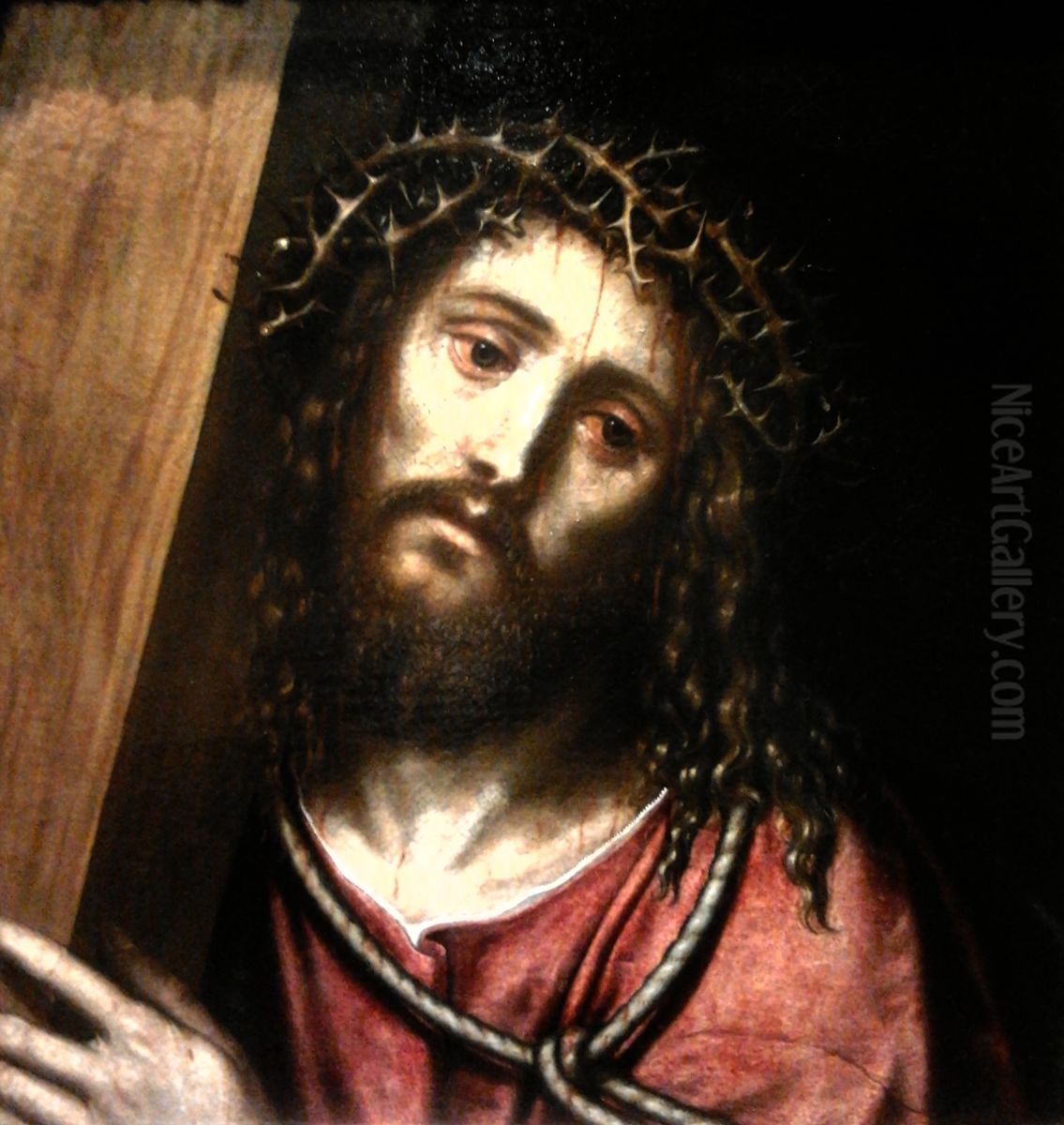 Christ carrying the cross. Oil Painting by Niccolo Frangipane