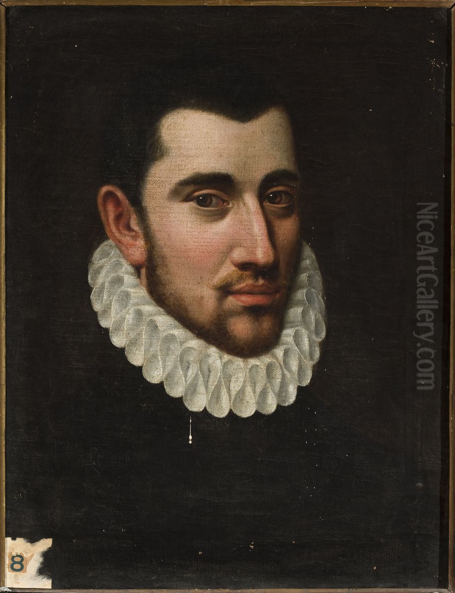 Portrait of a man in a frill Oil Painting by Scipione Pulzone