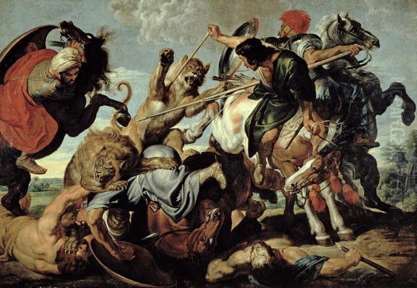 La Chasse au lion Oil Painting by (studio of) Rubens, Peter Paul