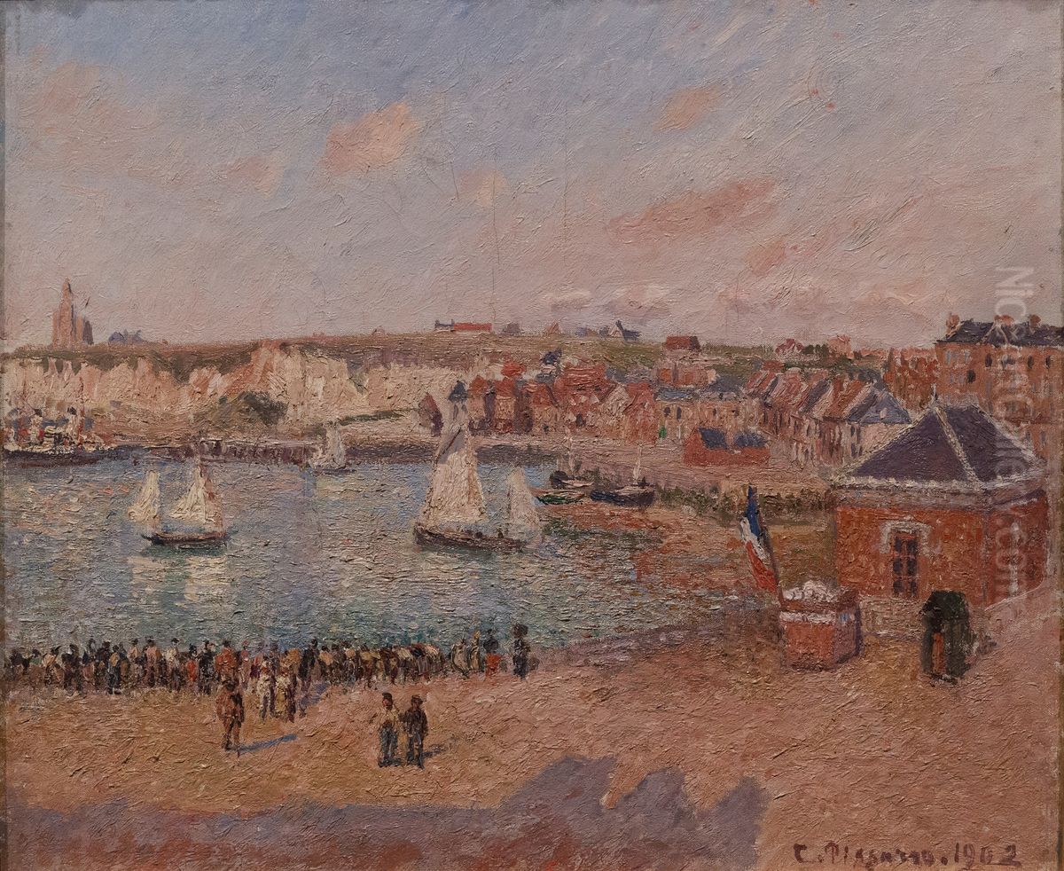 View from the Harbour in Dieppe Oil Painting by Camille Pissarro