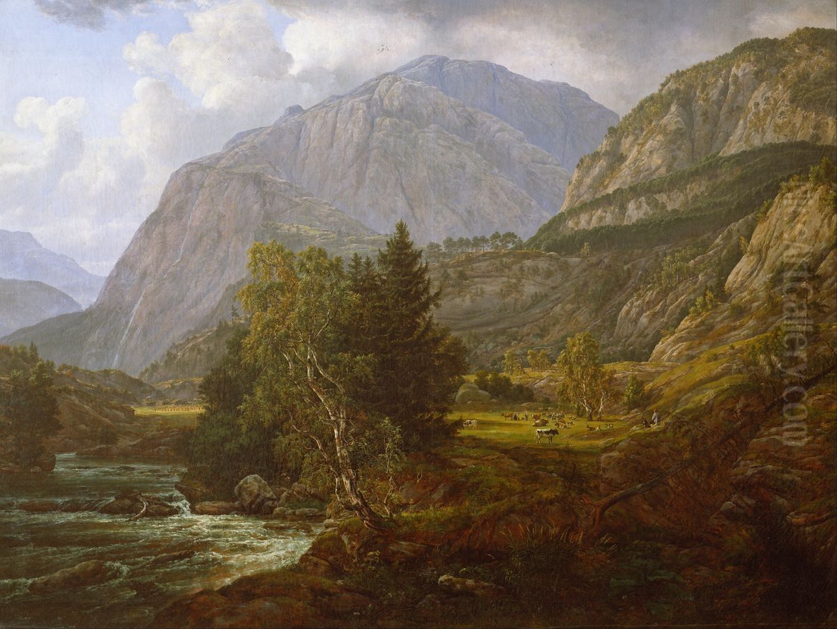 View of Fortundalen Oil Painting by Johan Wilhelm Ludwig Dahl