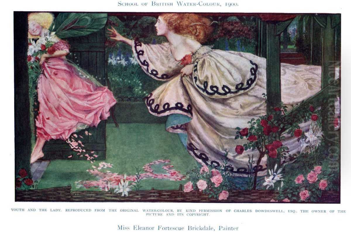 Youth and the Lady Oil Painting by Eleanor Fortescue-Brickdale