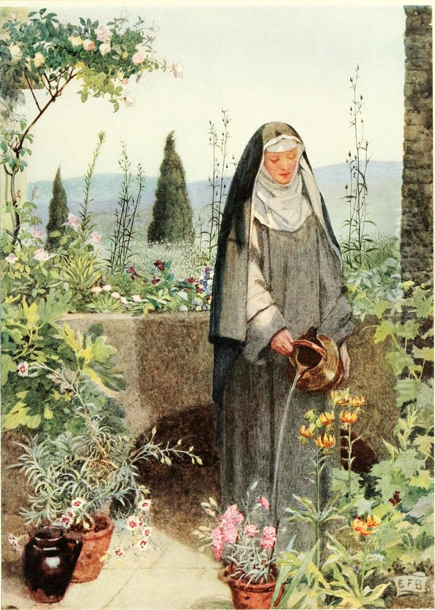 St Clare Oil Painting by Eleanor Fortescue-Brickdale
