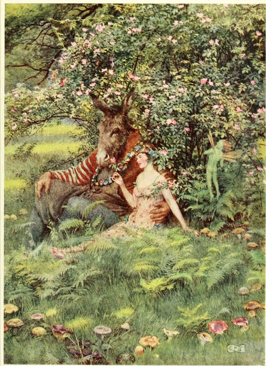 Bottom and Titania Oil Painting by Eleanor Fortescue-Brickdale