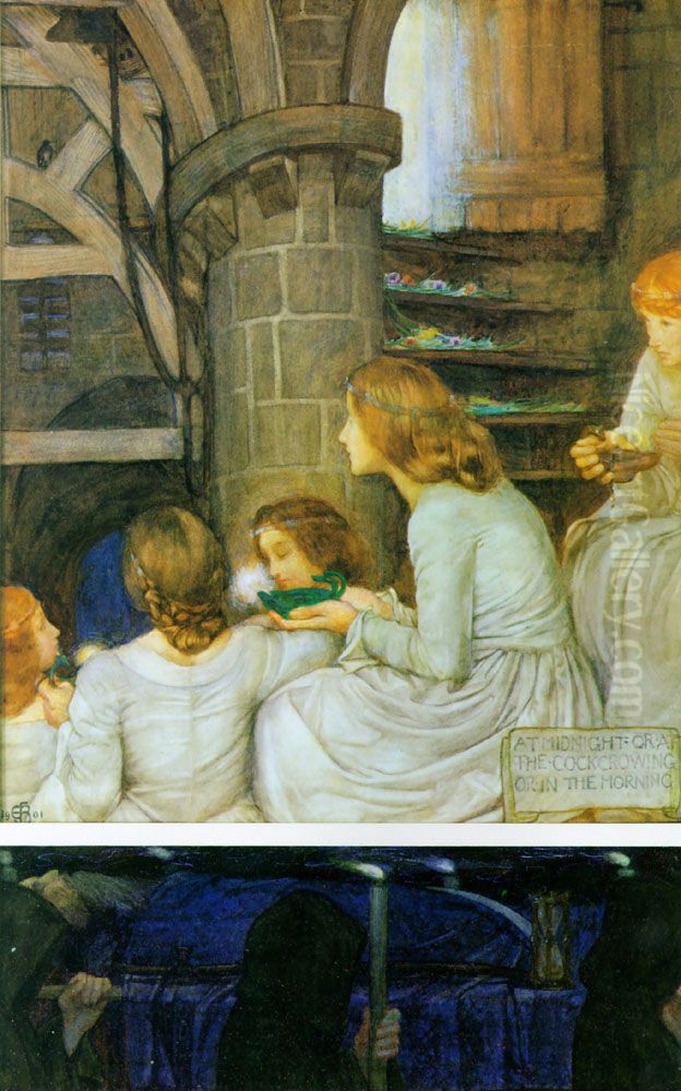 The Wise and Foolish Virgins Oil Painting by Eleanor Fortescue-Brickdale