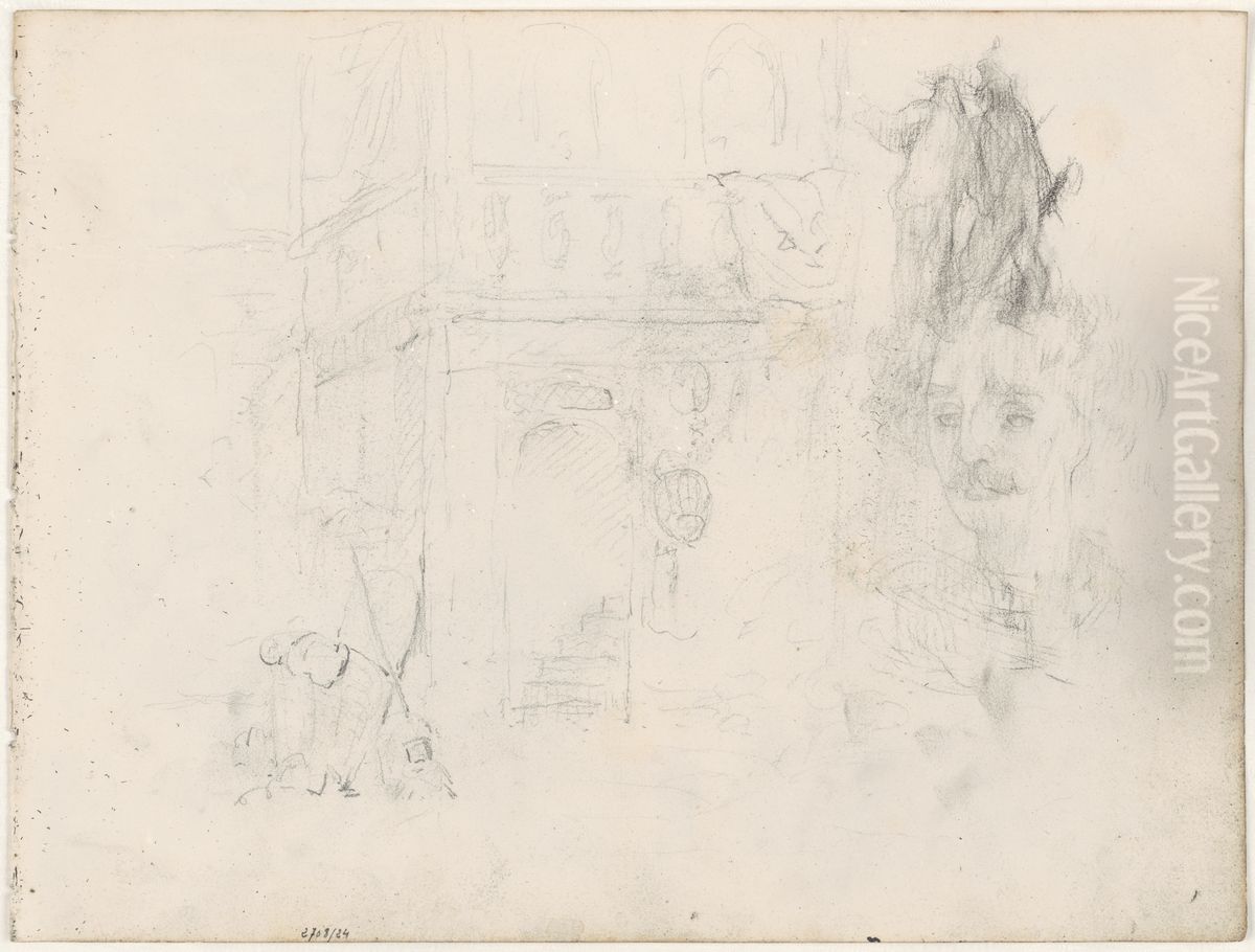 Huis, narren, portret Oil Painting by James Ensor