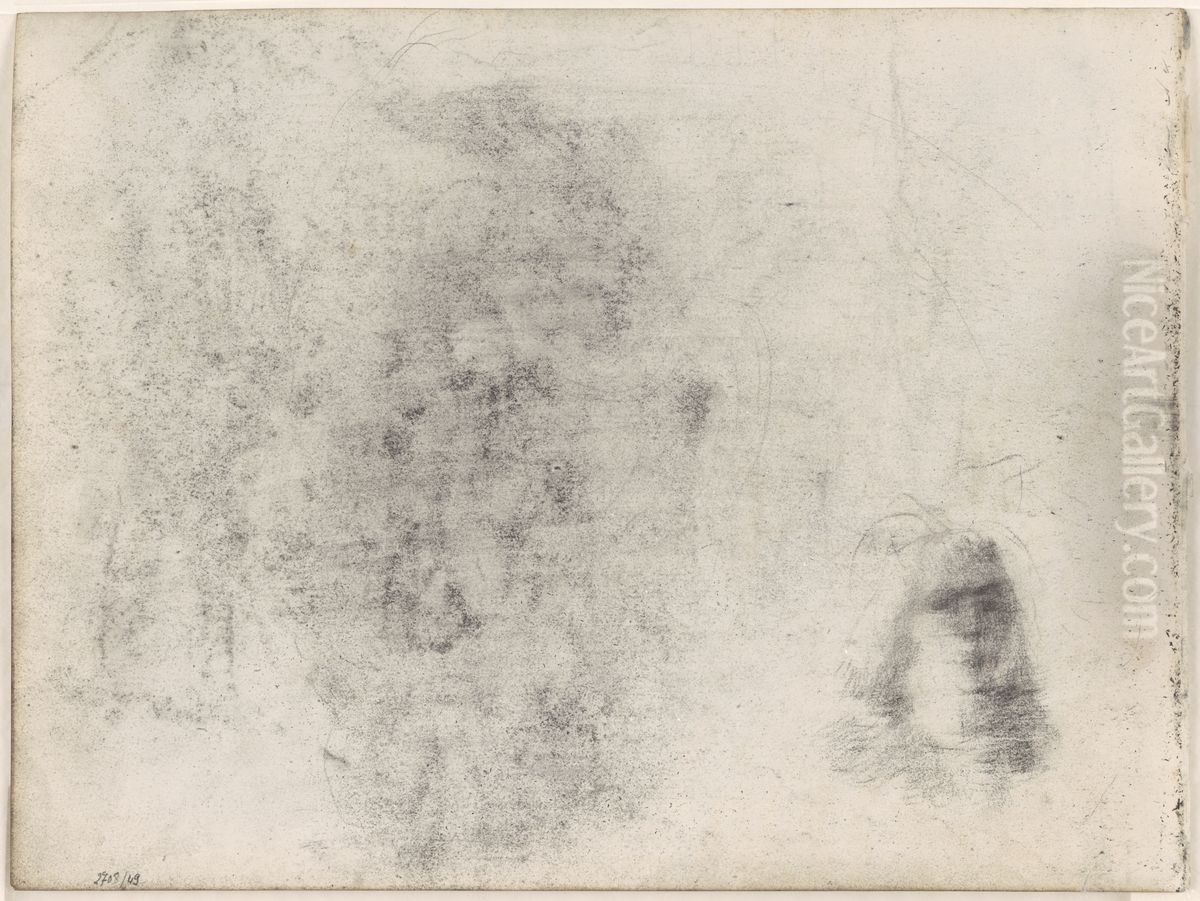 Kopje en afdruk Oil Painting by James Ensor