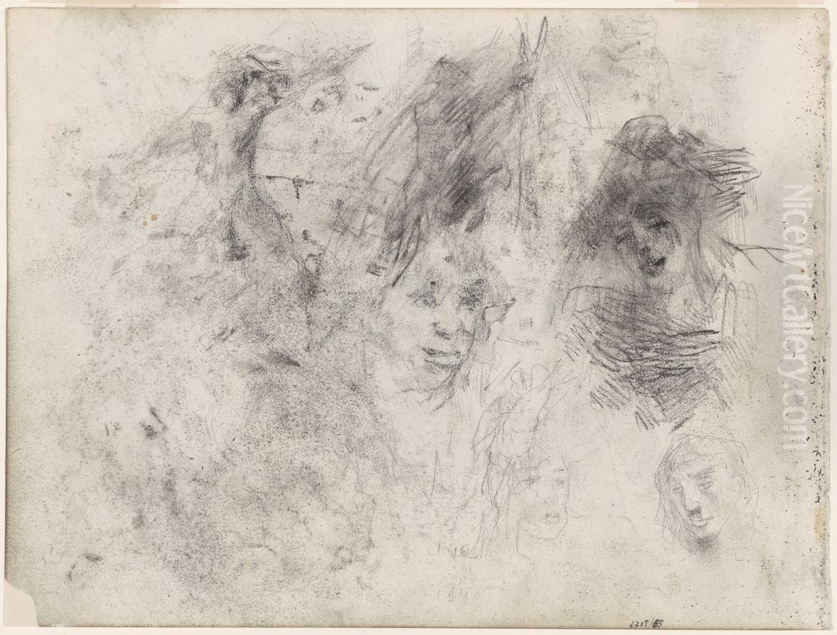 Hoofden Oil Painting by James Ensor