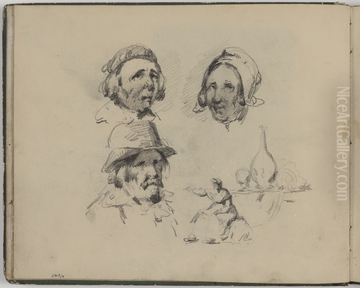 Hoofden en stilleven Oil Painting by James Ensor