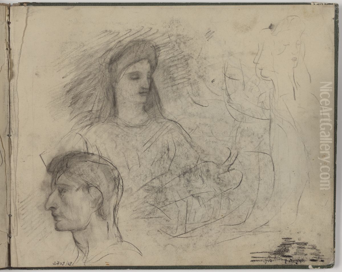 Hoofden Oil Painting by James Ensor