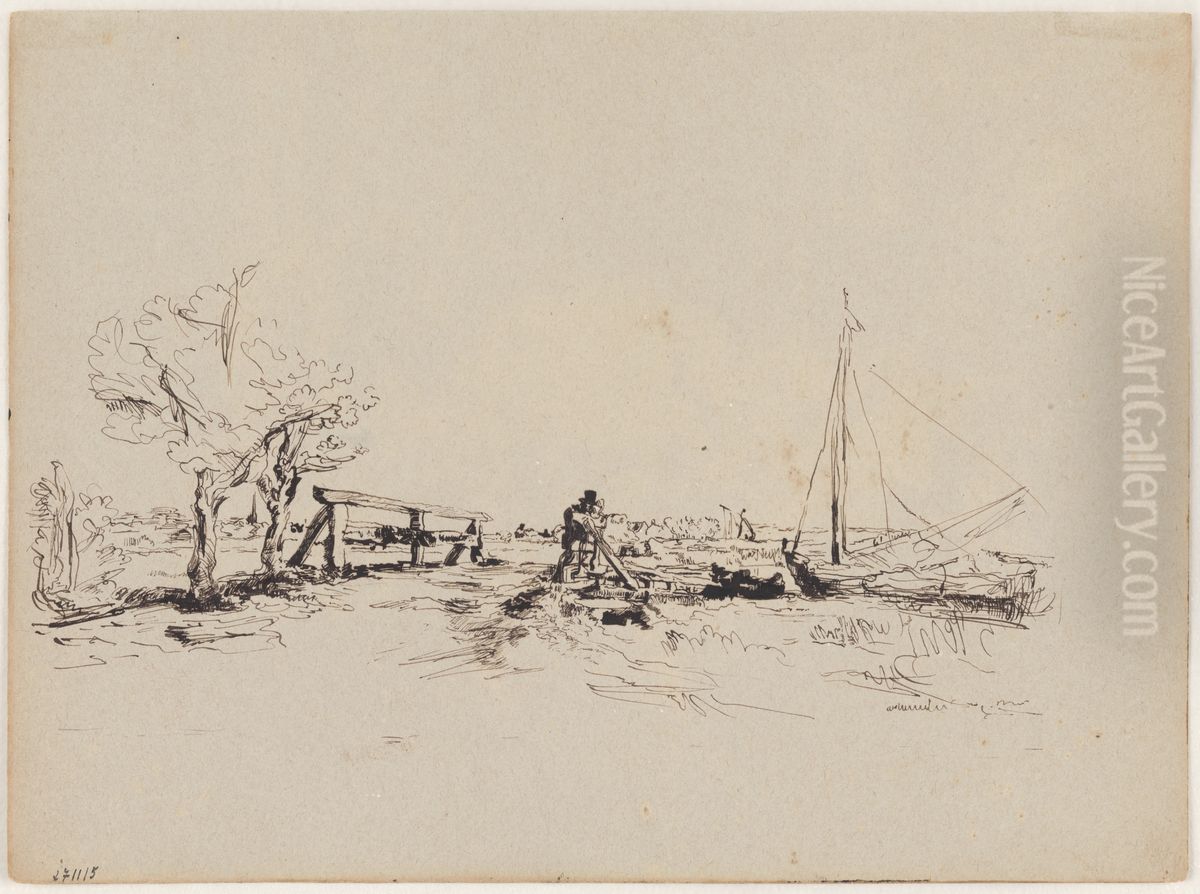 De brug van Six Oil Painting by James Ensor