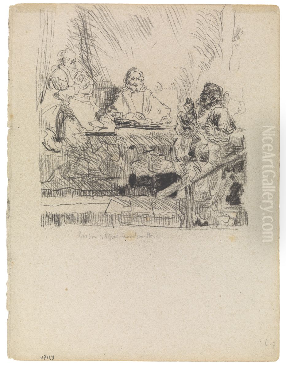 The Supper at Emmaus Oil Painting by James Ensor