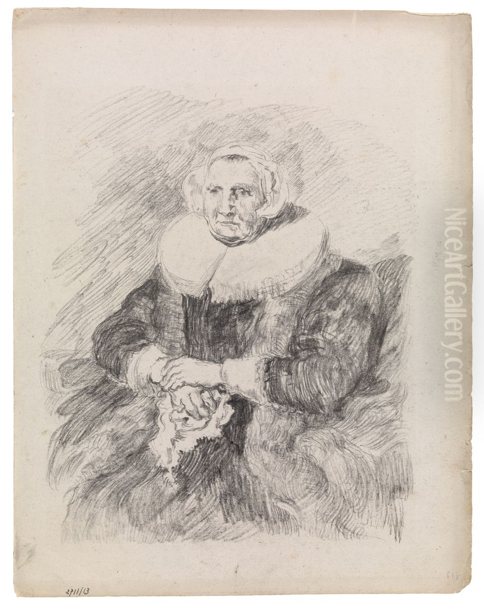 Elisabeth Bas Oil Painting by James Ensor