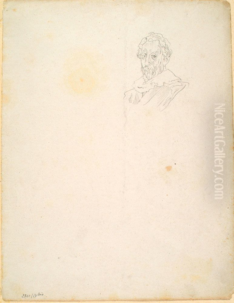 Heer en twee gehurkte figuurtjes Oil Painting by James Ensor