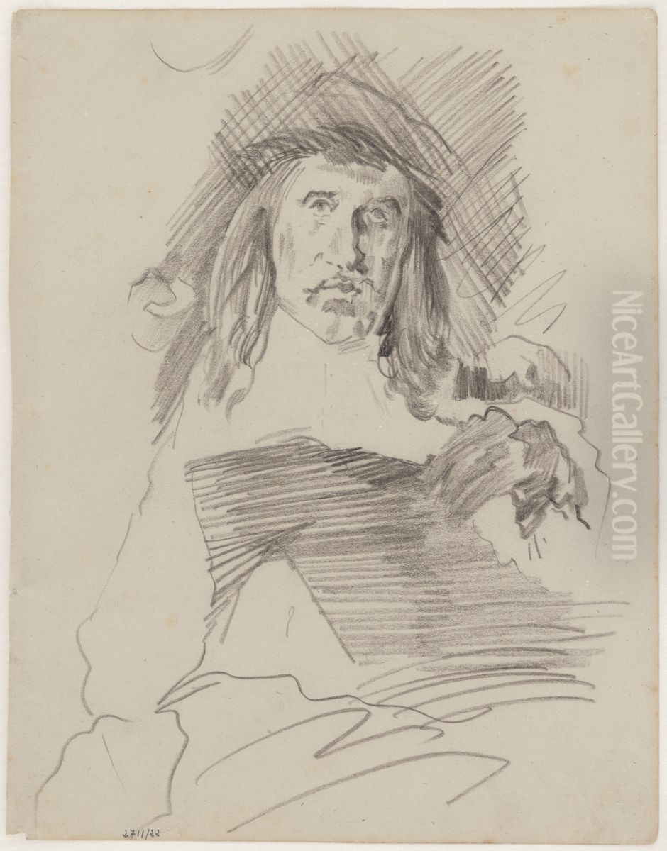 De regenten van het Oudemannenhuis in Haarlem. Een figuur Oil Painting by James Ensor