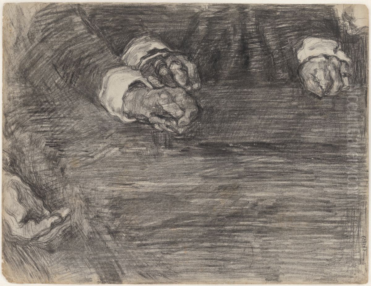 Regentessen van het Oudemannenhuis in Haarlem. Twee paar handen Oil Painting by James Ensor