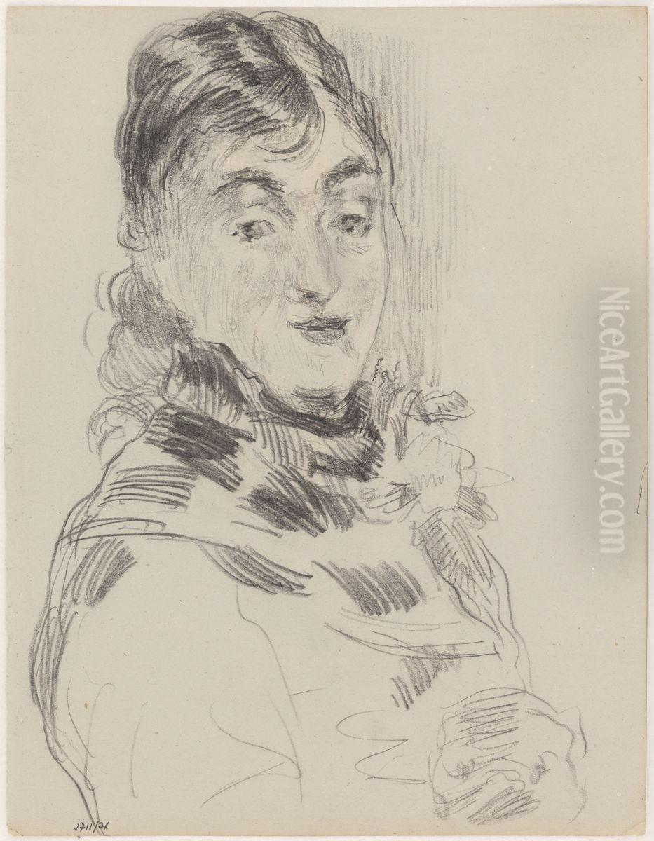 Mery Laurent met mopshond Oil Painting by James Ensor