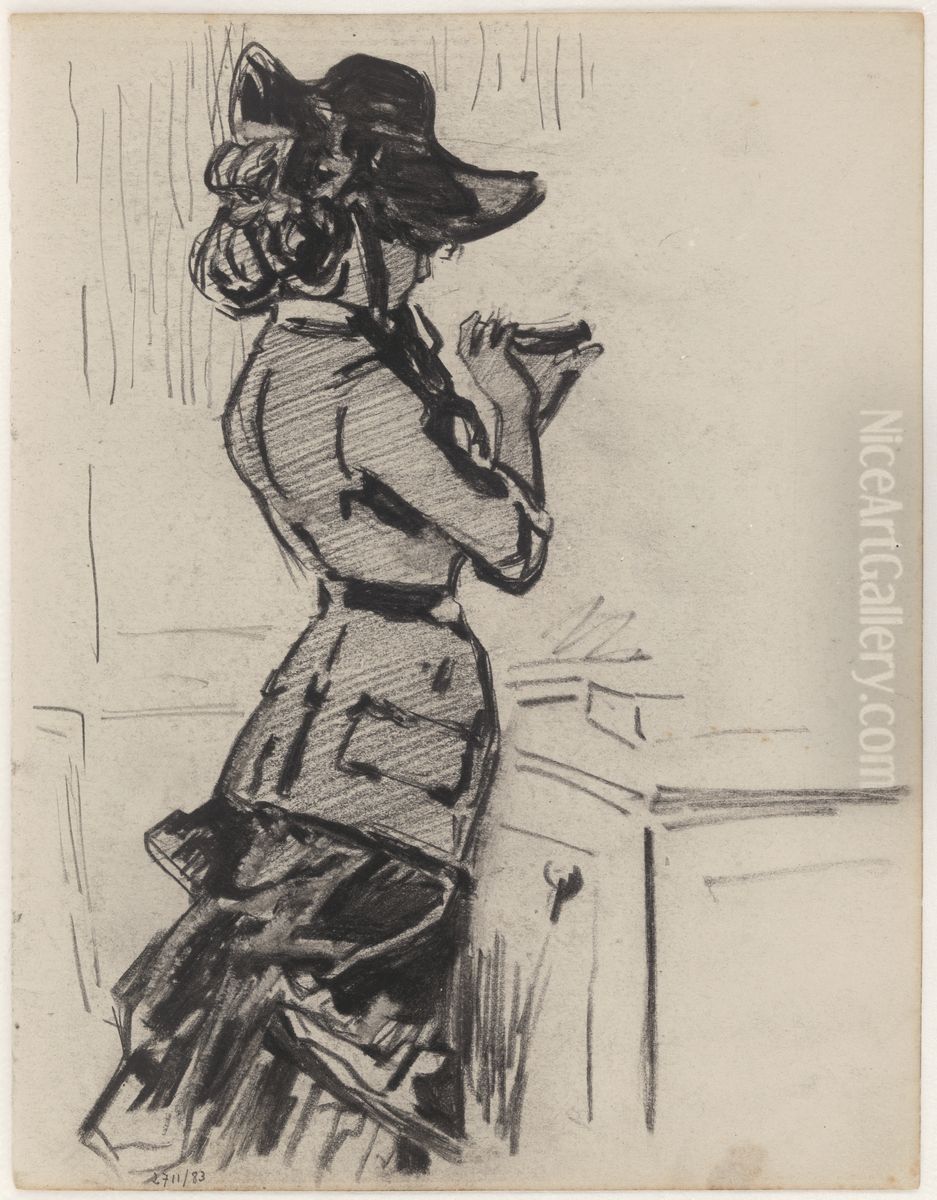 Vrouw in profiel gezien Oil Painting by James Ensor