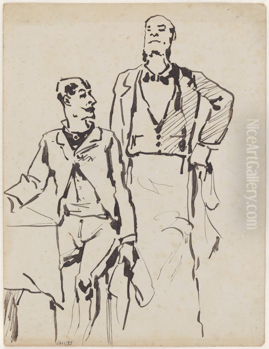 Heer en kelner Oil Painting by James Ensor