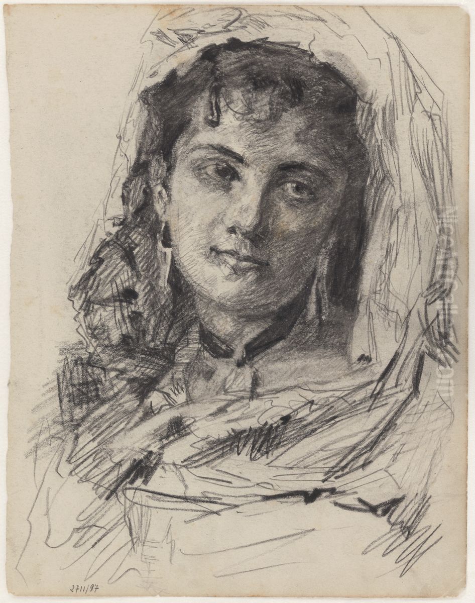 Woman Oil Painting by James Ensor