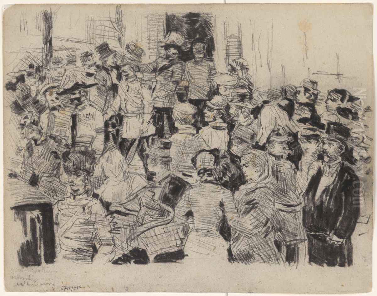 Groep soldaten en burgers Oil Painting by James Ensor
