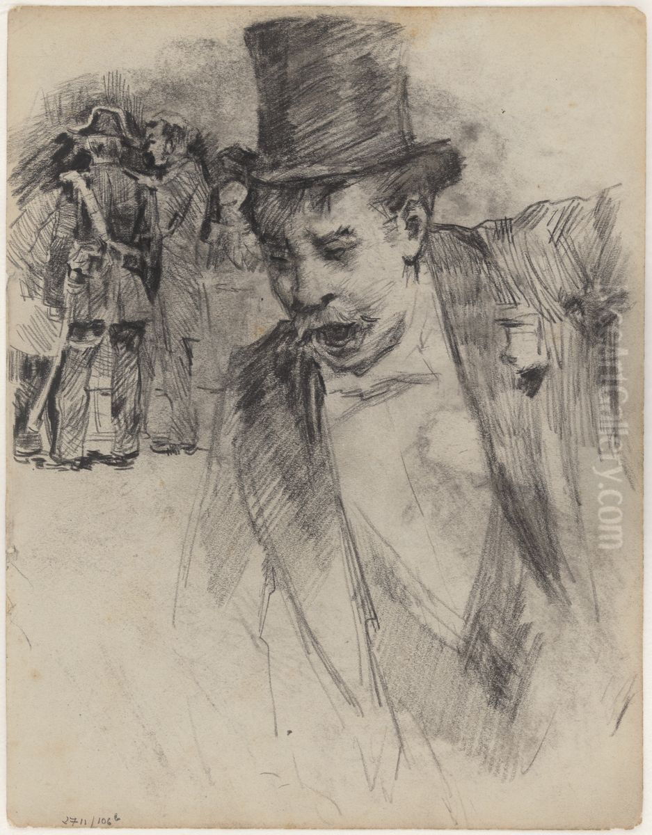 Heer met hoge hoed Oil Painting by James Ensor