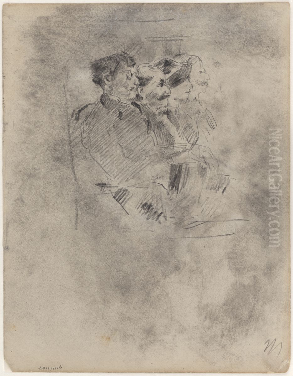 Vier schouwburgbezoekers Oil Painting by James Ensor