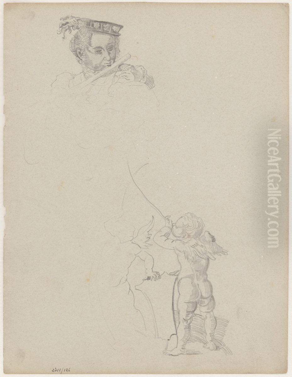 Hoofd van een fluitspelende vrouw Oil Painting by James Ensor