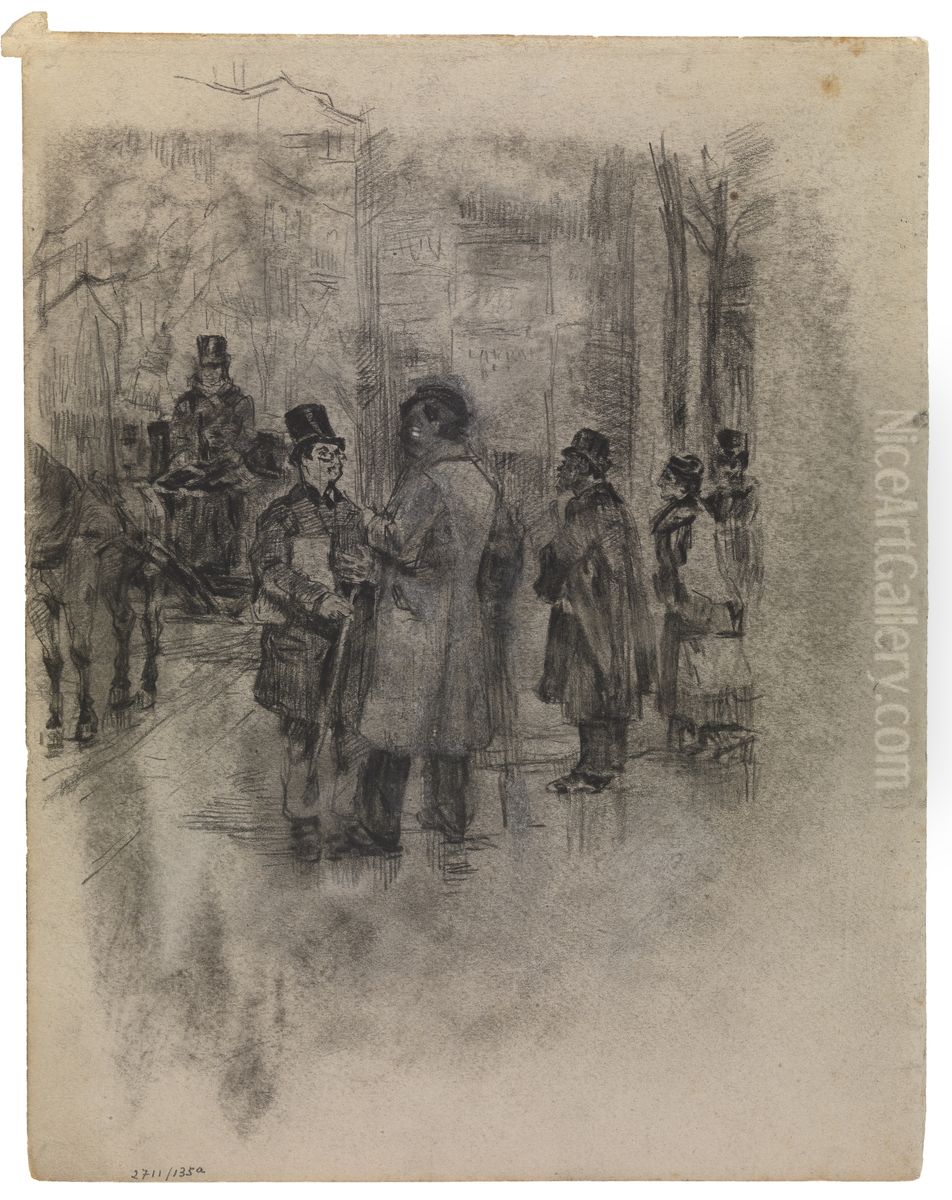 Koets en twee heren Oil Painting by James Ensor