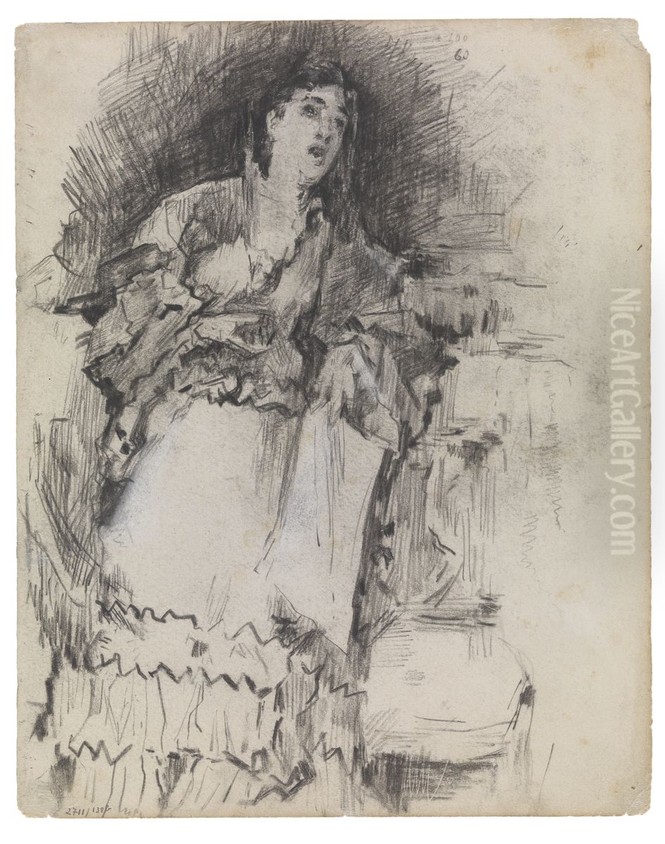 Lady Singing Oil Painting by James Ensor