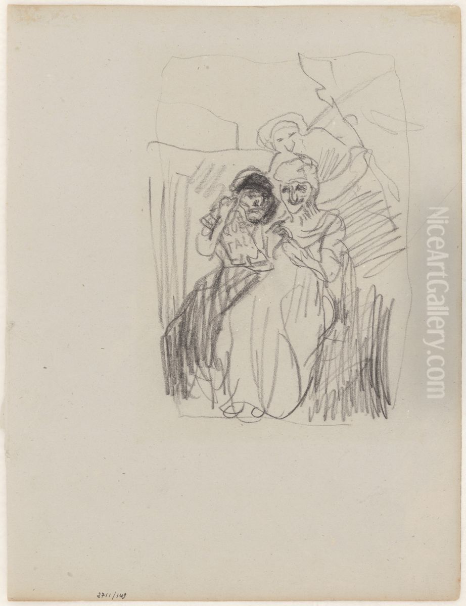 De oudjes of de tijd Oil Painting by James Ensor