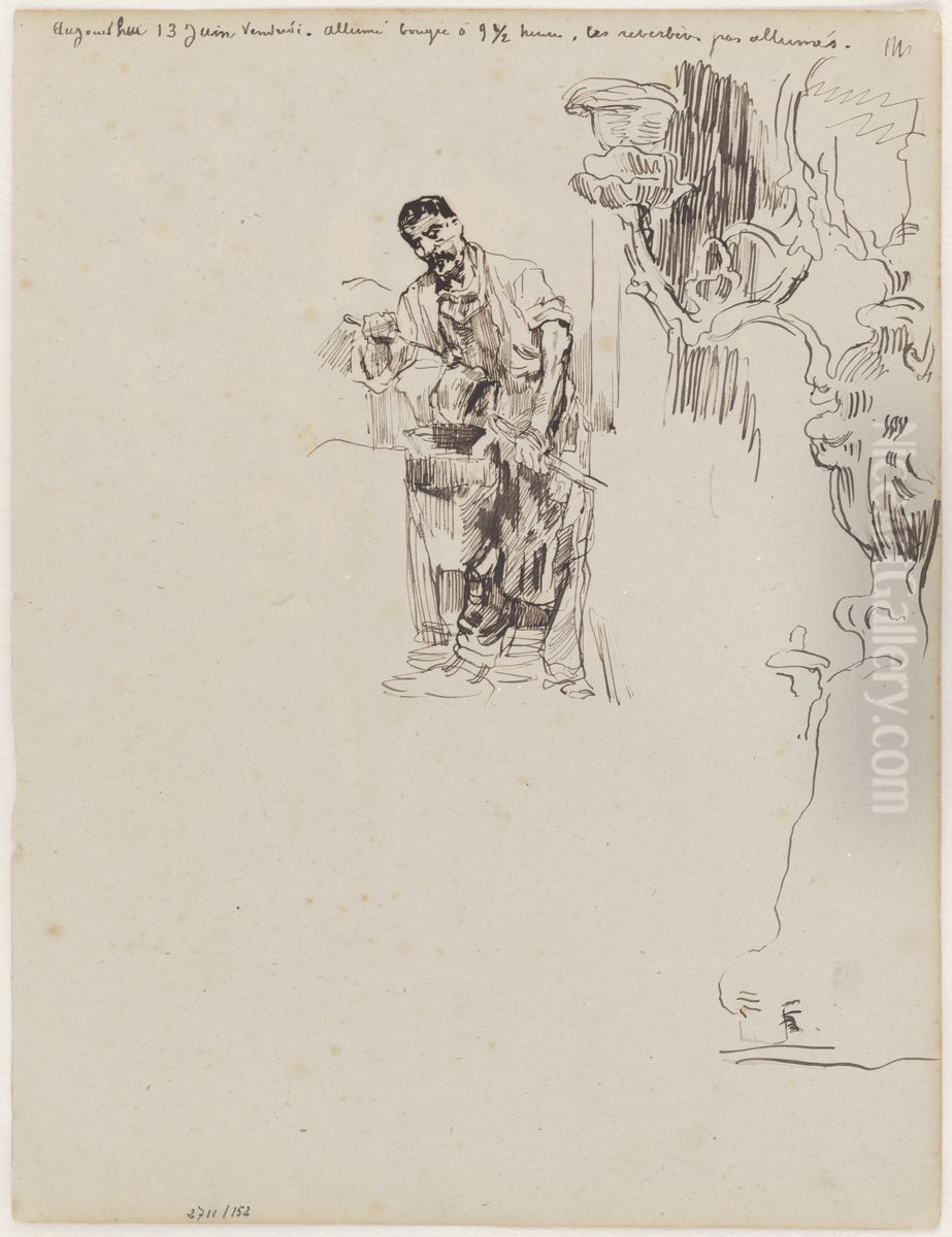 Smid en kandelaar Oil Painting by James Ensor