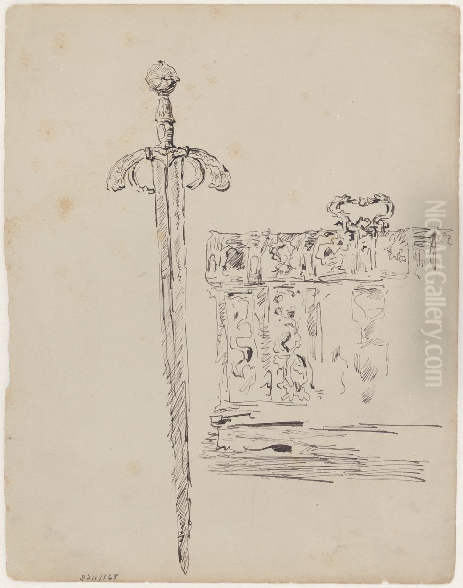 Koffertje en zwaard Oil Painting by James Ensor