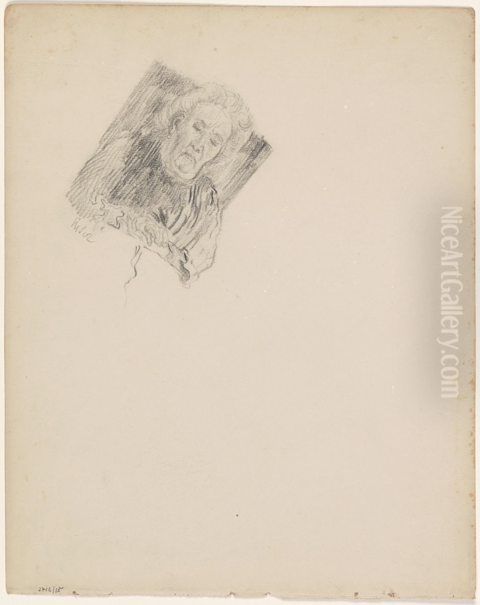 Slapende oude vrouw Oil Painting by James Ensor