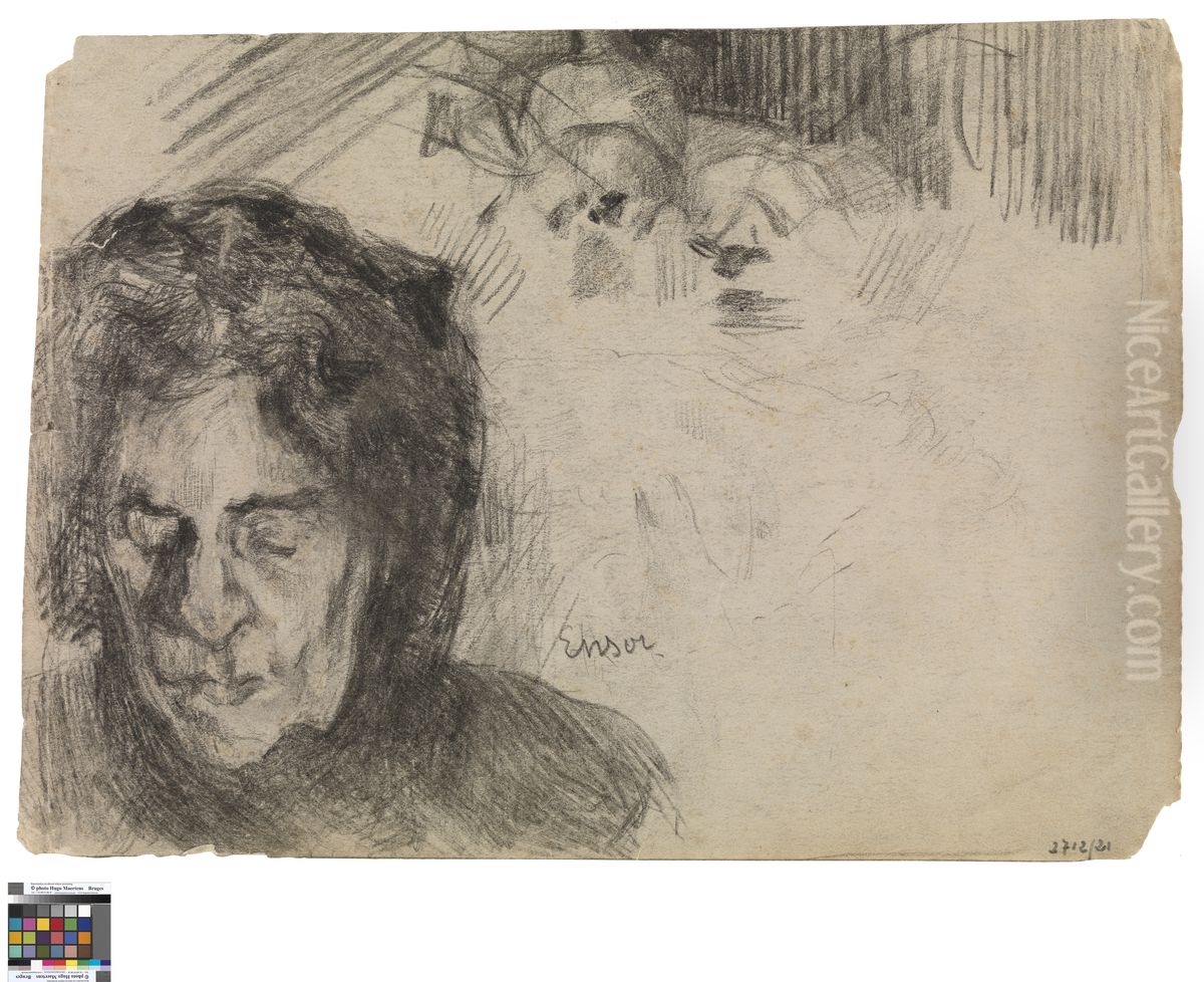 The artist's mother Oil Painting by James Ensor